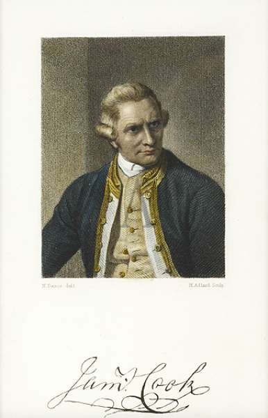 James Cook - Antique Print from 1829