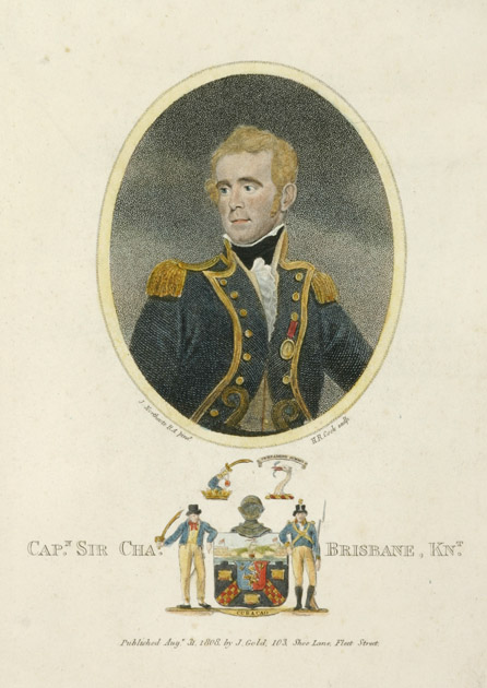 Capt. Sir Cha. Brisbane, Knt. - Antique Print from 1808