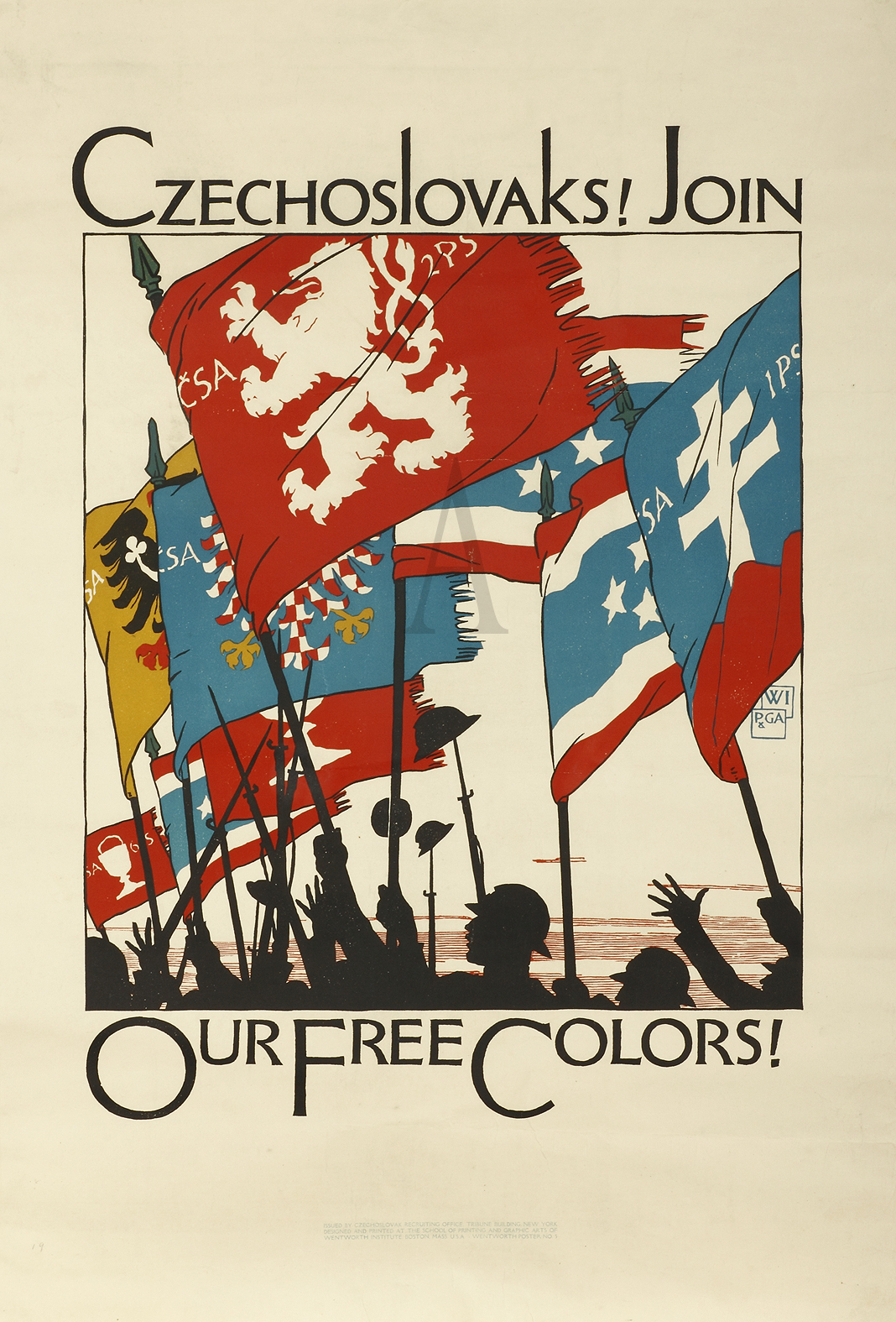 Czechoslovaks! Join Our Free Colours! - Vintage Print from 1950