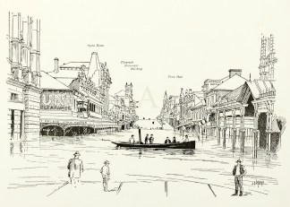 Steamer in Queen Street, February 19 Queensland