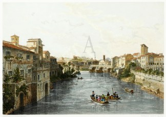 Veduta del Tevere e Del Ponte Rotto Italy