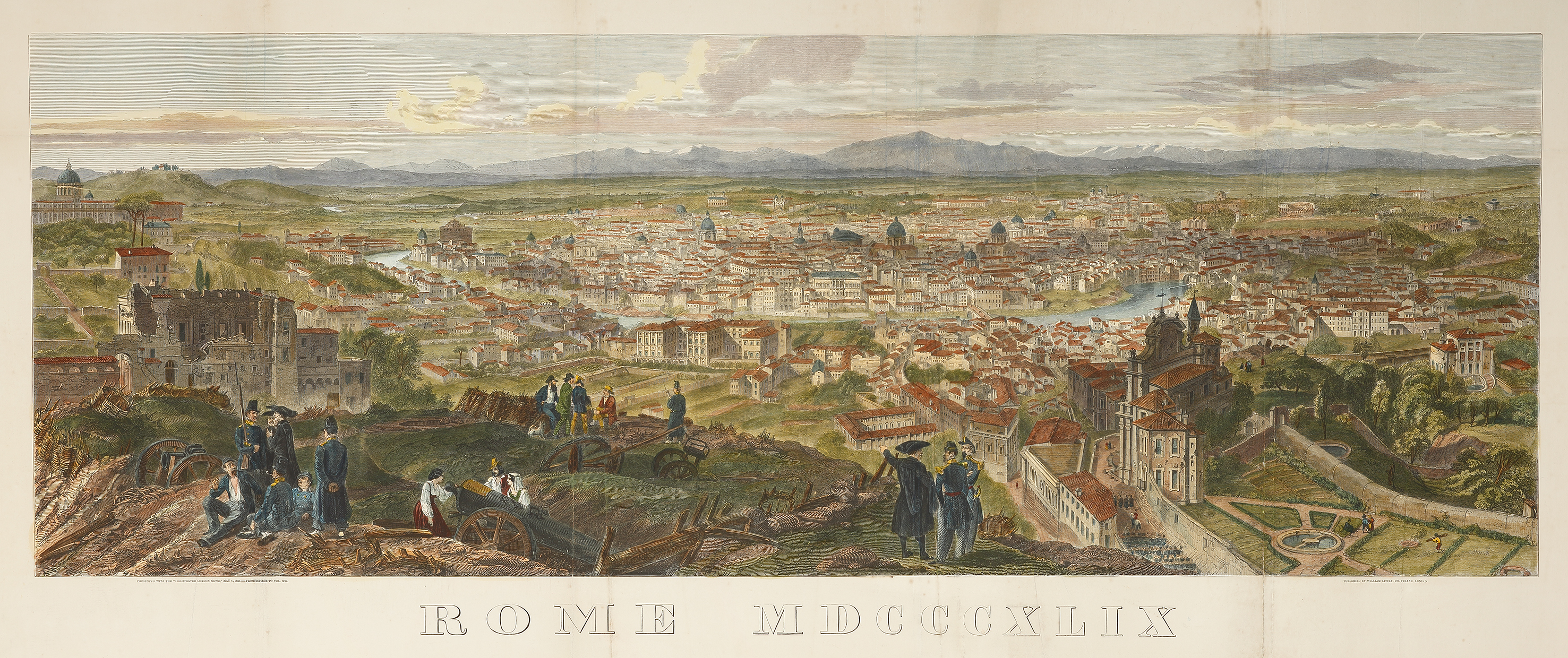 Rome MDCCCXLIX [1849] - Antique Print from 1850