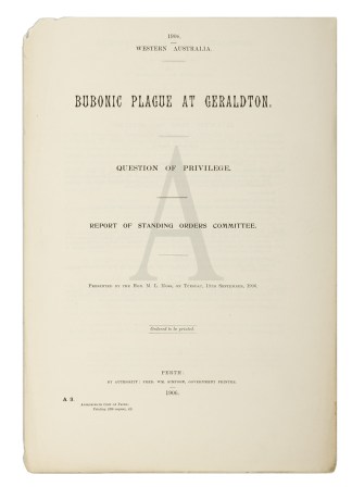 Bubonic Plague at Geraldton. Question of… PROFESSIONS & TRADES