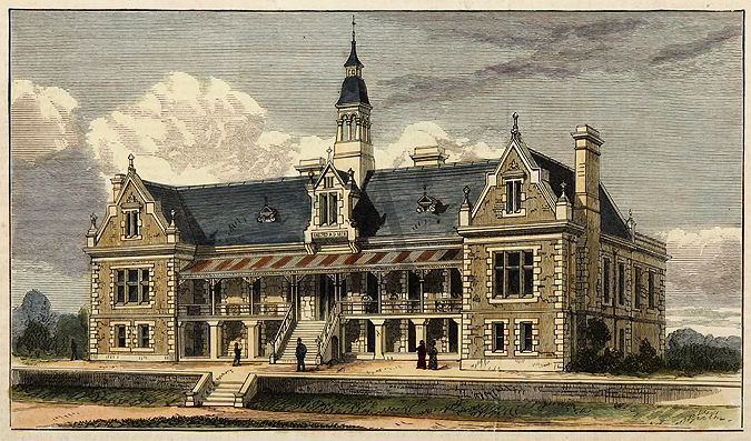 The Adelaide Children's Hospital. - Antique Print from 1878