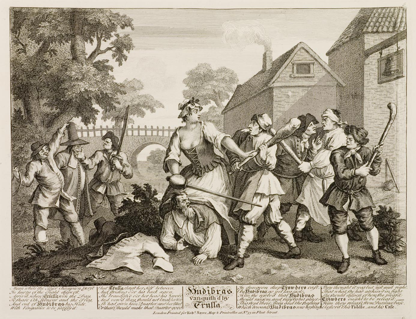 Hudibras (Set of 12). - Antique Print from 1756