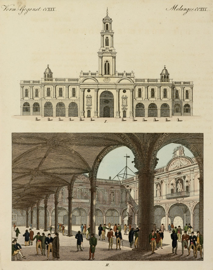 La Bourse de Londres - Antique Print from 1810