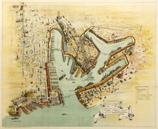 Birds Eye View of Wharfage Scheme West o… Town Plans
