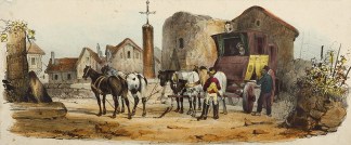 "Coaching" untitled. Equestrian