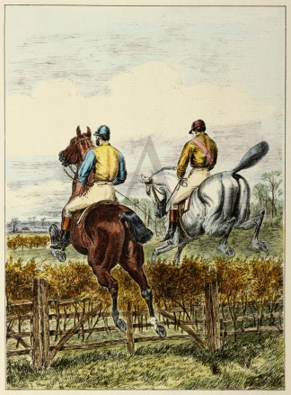 A Match over Hurdles.-A Mile Out. Equestrian