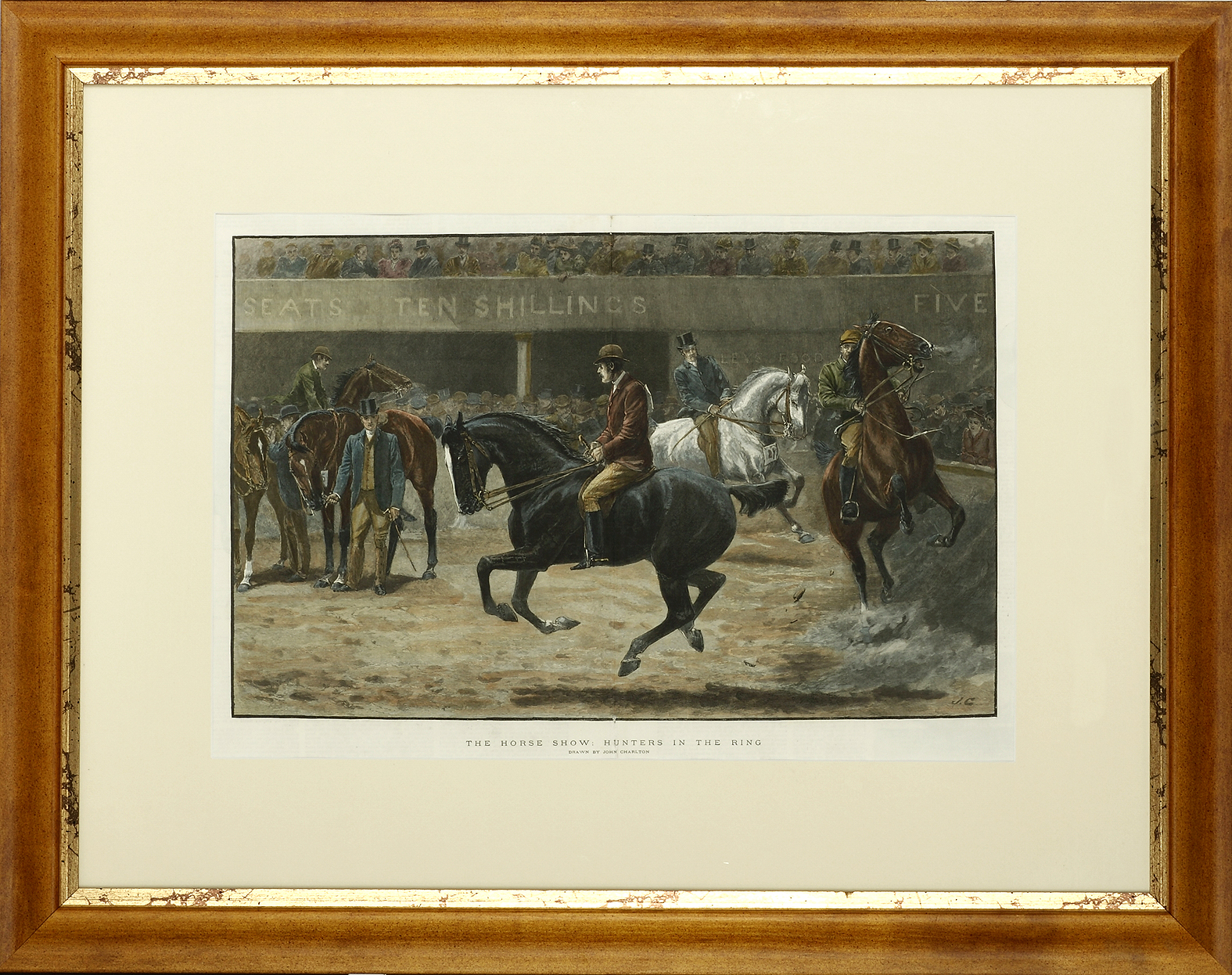 The Horse Show: Hunters in the Ring - Antique Print from 1888