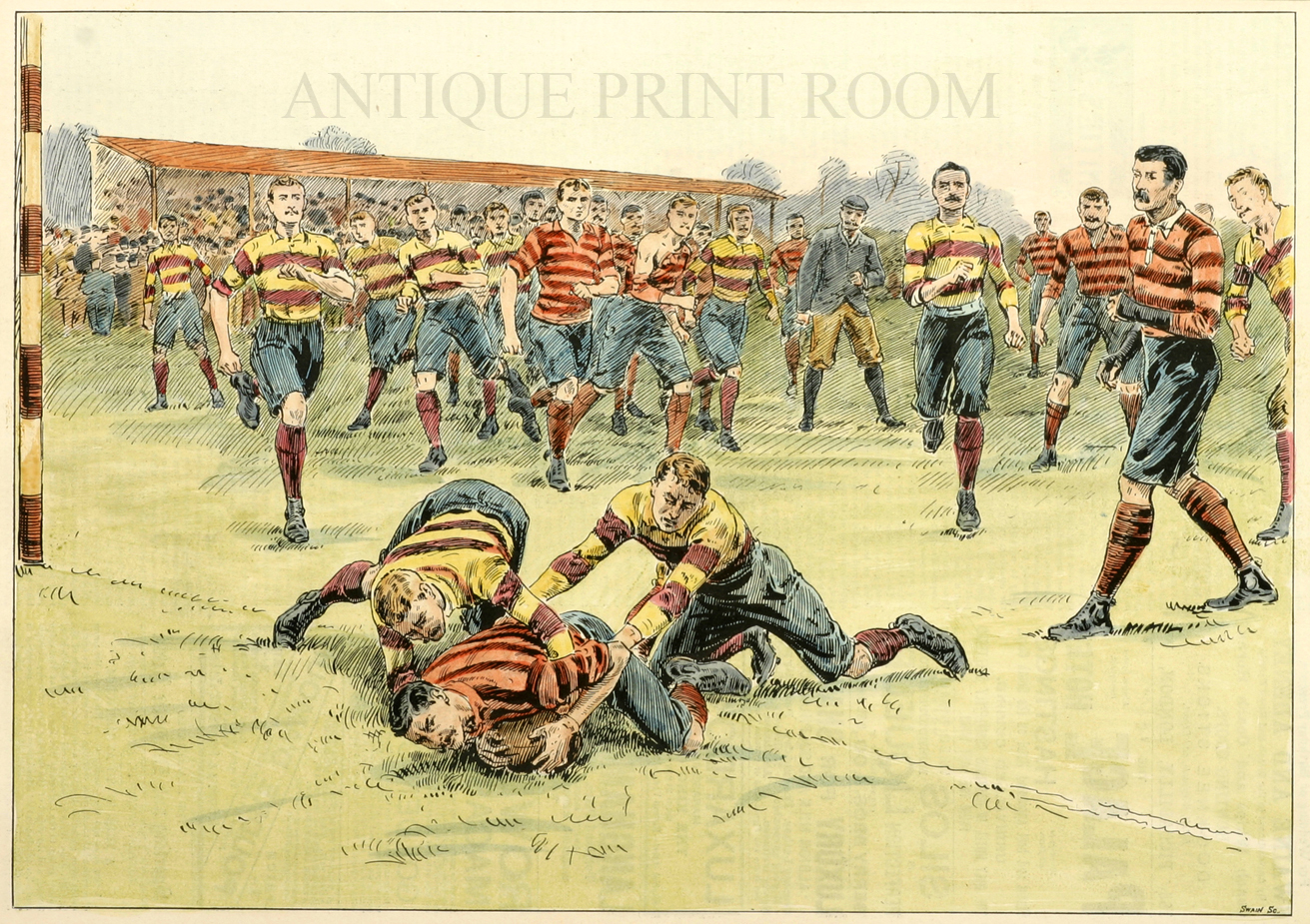 Blackheath v. Cardiff - a Second Try for Blackheath. - Antique Print from 1895