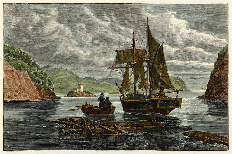 The Iron Pot Lighthouse at the Entrance of the River Derwent Tasmania