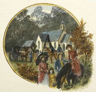 A Tasmanian Bush Church. Tasmania