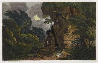 View of a Man, his Wife and child. First Nations History