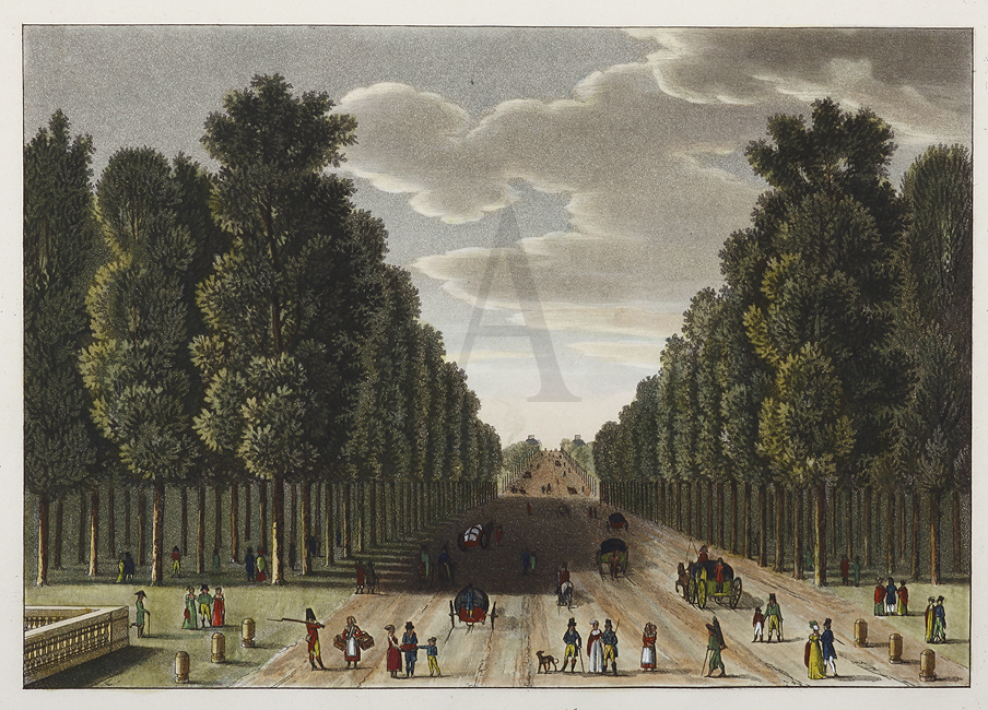 Vue Des Champs-Elyses en 1789 - Antique Print from 1809
