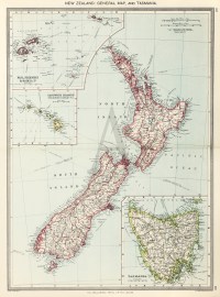 New Zealand: General Map, and Tasmania. NEW ZEALAND
