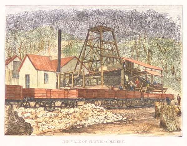The Vale of Clwydd Colliery - Antique Print from 1882