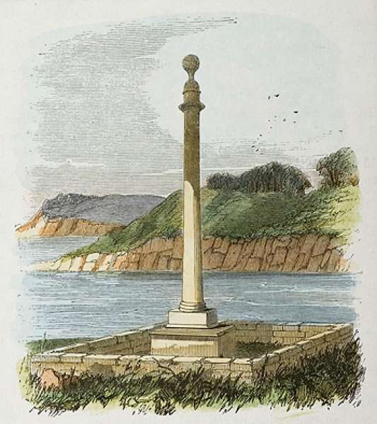 Monument to La Perouse - Antique Print from 1854