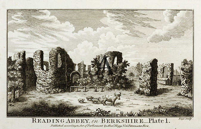 Reading Abbey in Berkshire Plate 1. - Antique Print from 1768