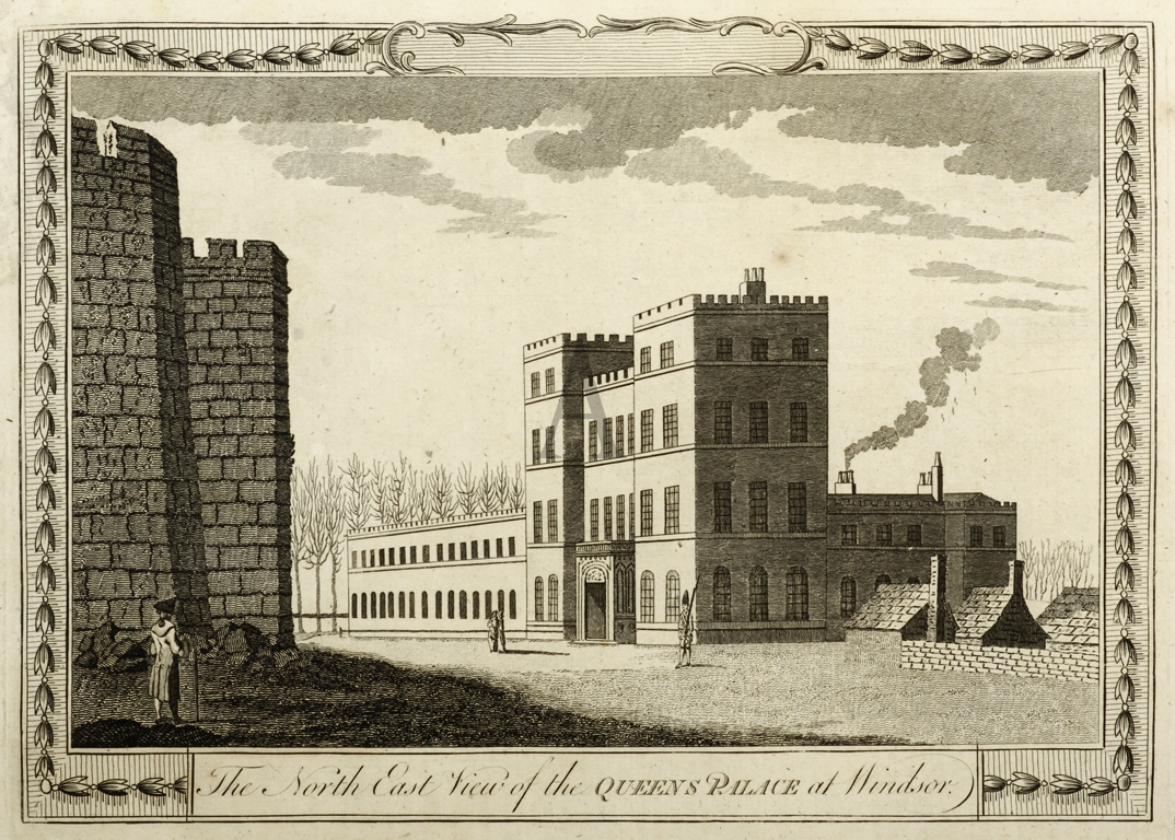 The North East View of the Queens Palace at Windsor - Antique Print from 1768