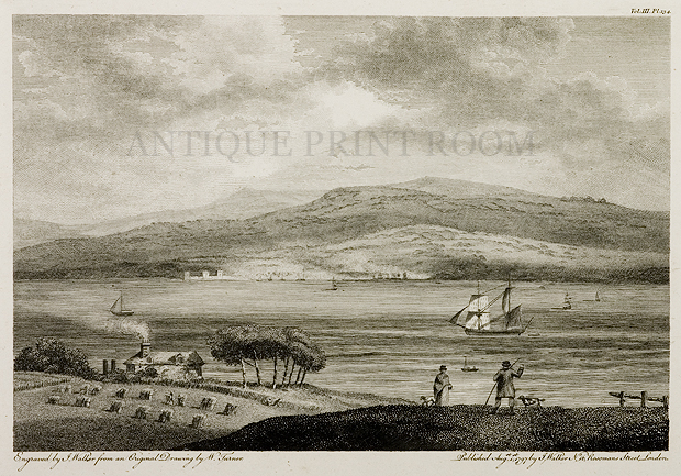 Flint, from Park-Gate. - Antique Print from 1778