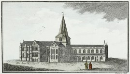 A View of the Cathedral Church of Rochester in Kent.