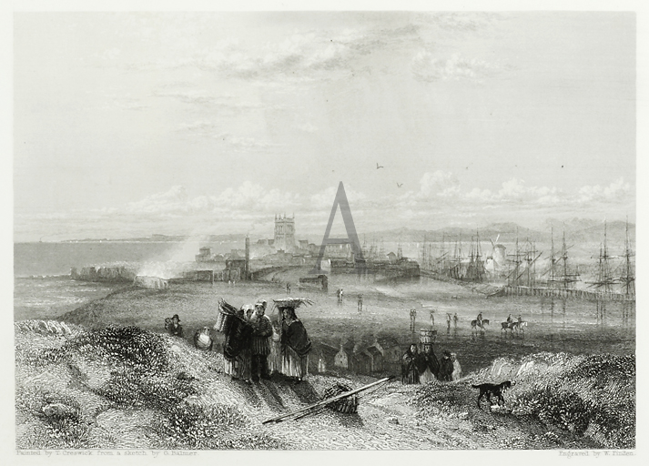 Hartlepool - Antique Print from 1837