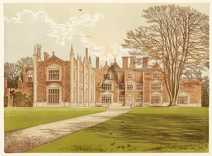 Witchingham Hall - Antique Print from 1860
