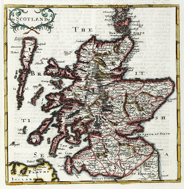 Scotland. - Antique Print from 1695