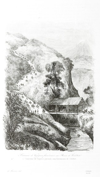 Caravane de Voyageurs franchissant un Ra… Indonesia, East Indies, Celebes