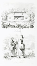 4. Temple en Saigon. 5. Pretre de Fo & Novices.