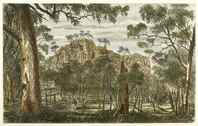 Dryden's Rock, Mount Macedon, Victoria. - Antique Print Map Room