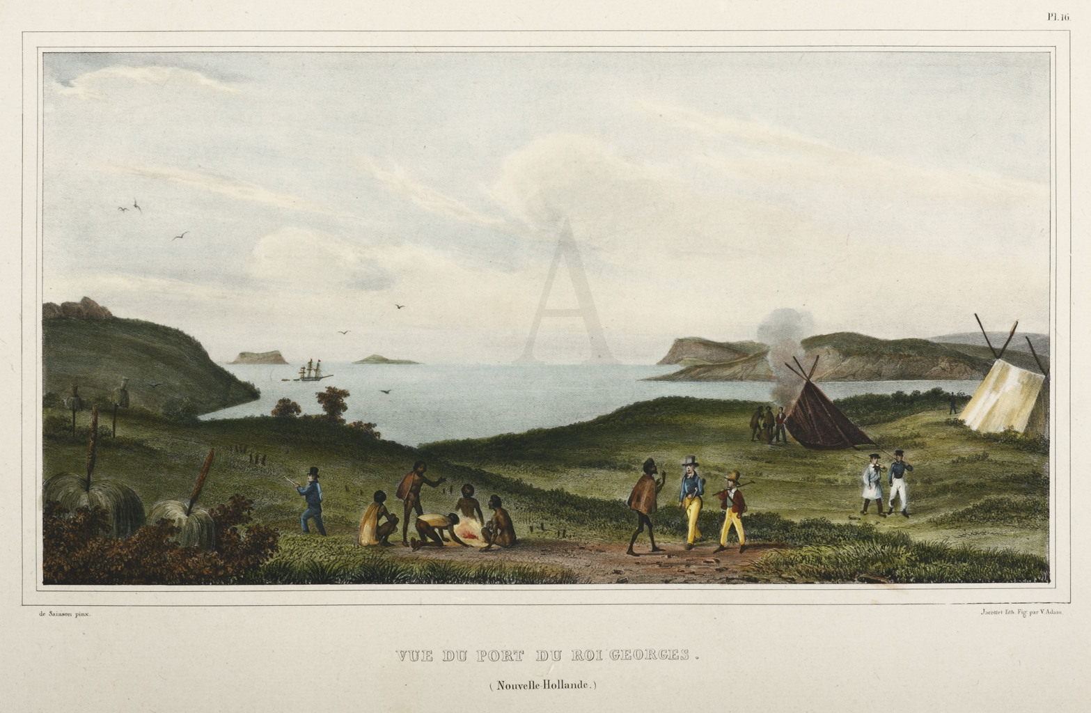 Vue Du Port Du Roi Georges. (Nouvelle Hollande.) - Antique View from 1833