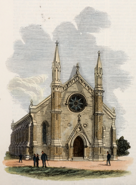 Congregational Church, Brighton. - Antique View from 1878
