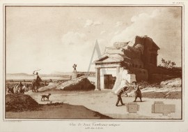 Vue de deux Tombeaux antiques tailles dans la Roche Italy Vue de deux Tombeaux antiques tailles dans la Roche