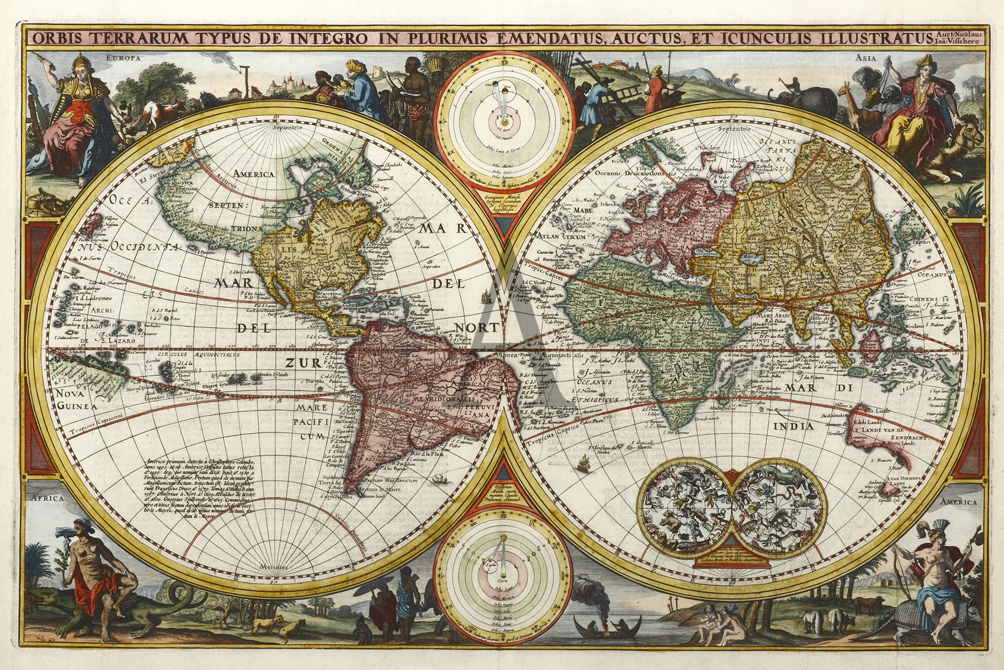 Orbis Terrarum Typus De Integro In Plurimis Emendatus, Auctus, Et Icunculis Illustratus; WORLD MAPS