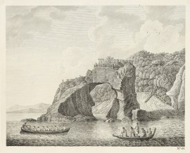 [A fortified town or village called a Hippah, built on a perforated rock at Tolaga, New Zealand].