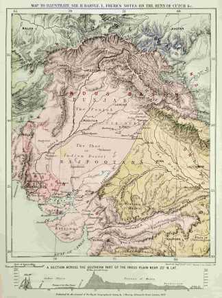 Map to illustrate Sir H. Bartle E. Frere's notes on the Runn of Cutch  &c [Rann of Kutch] - Antique Map from 1871