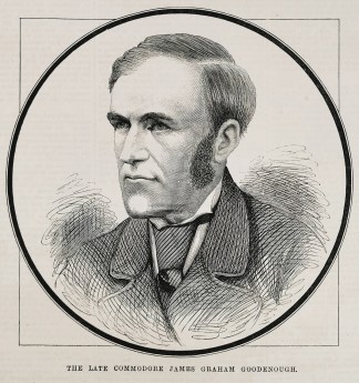 The late Commodore James Graham Goodenough. - Antique Print from 1874