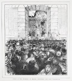 Scene at the storming of Messrs. Stevenson and Son's Warehouse.