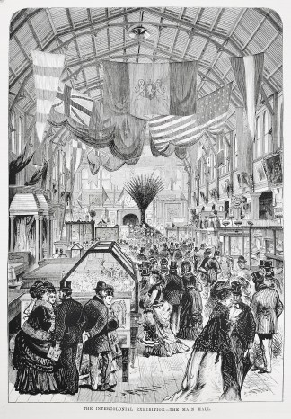 The Intercolonial Exhibition - The Main Hall. - Antique Print from 1875