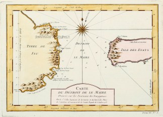 Carte du Detroit de Le Maire South America