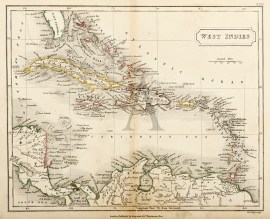 West Indies - Antique Map from 1838