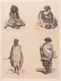 Portraits of the Aboriginal Inhabitants - Antique Print from 1846