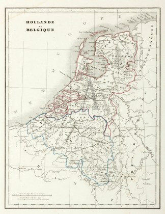 Hollande et Belgique - Antique Map from 1838