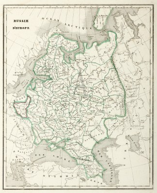 Russie D'Europe - Antique Map from 1838