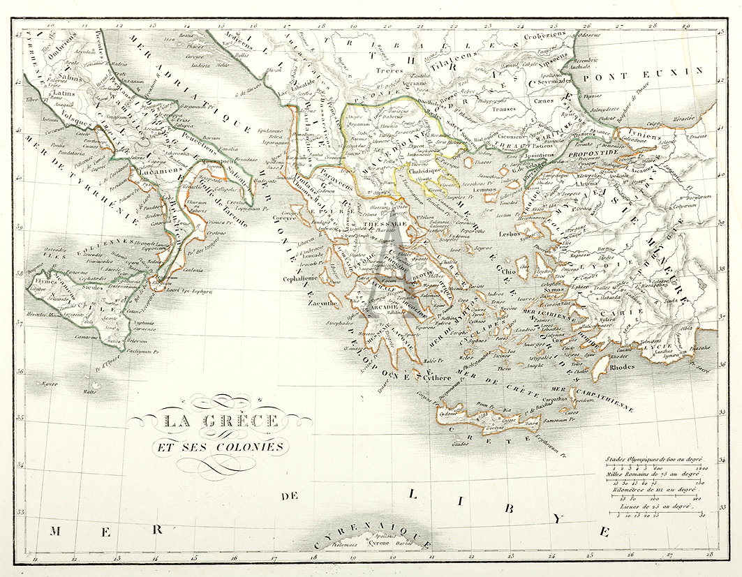 La Grece et ses Colonies - Antique Print from 1838