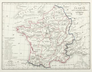 La Gaule Sous L'Empire Romain - Antique Map from 1838