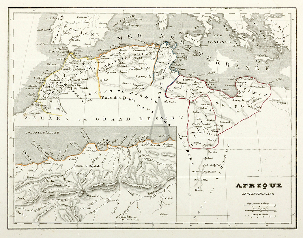 Afrique - Antique Print from 1838