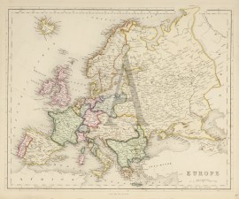 Europe Europe Continent Europe - Antique Map from 1850
